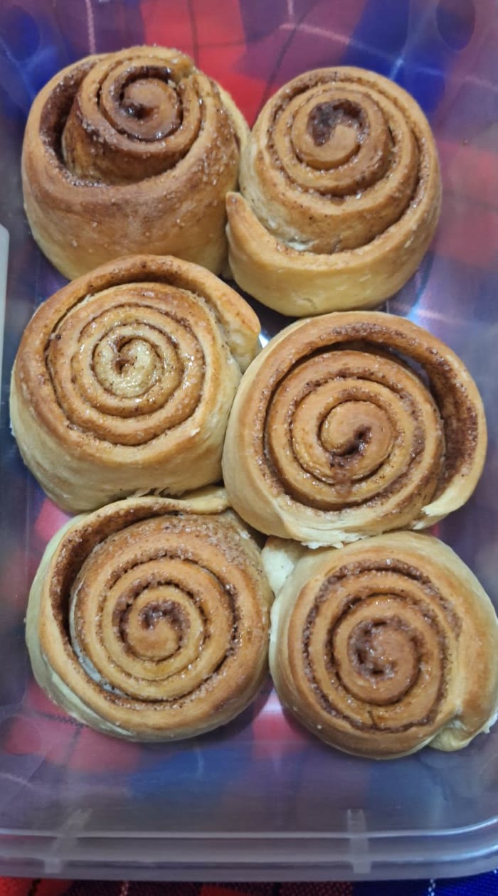 Freshly baked cinnamon rolls